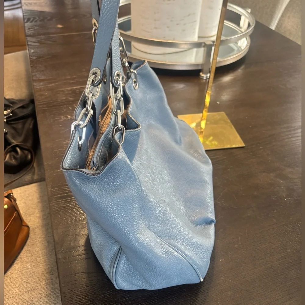 Michael Kors Slate Blue Leather Shoulder Bag